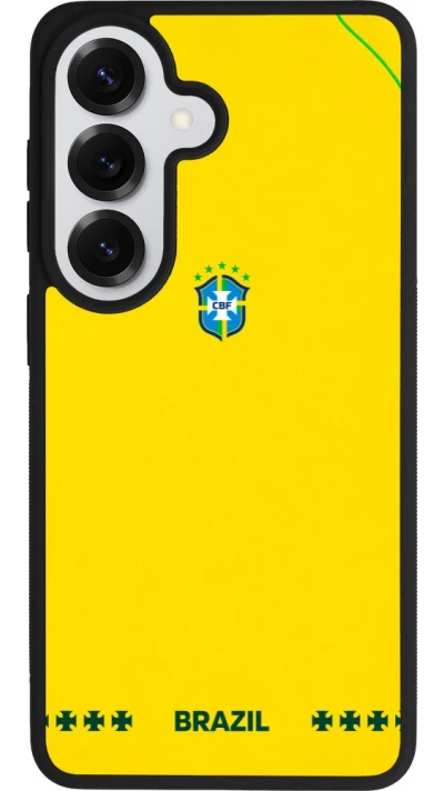 Coque Samsung Galaxy S26 - Silicone rigide noir Maillot de football Bresil 2026 personnalisable