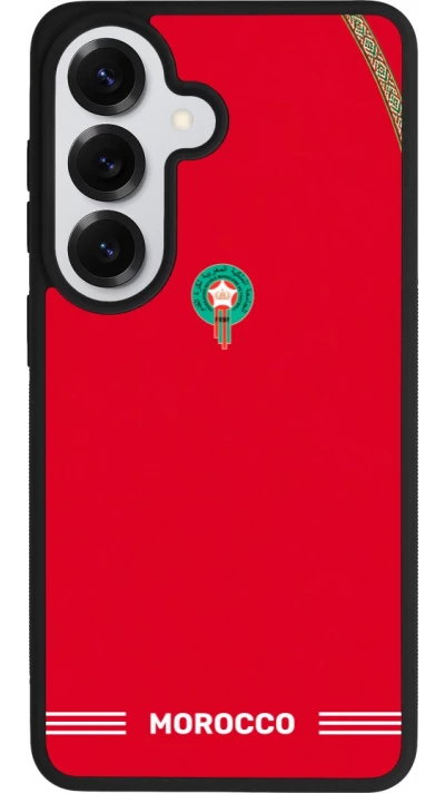 Coque Samsung Galaxy S26 - Silicone rigide noir Maillot de football Maroc 2026 personnalisable