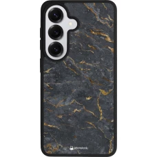 Coque Samsung Galaxy S26 - Silicone rigide noir Grey Gold Marble