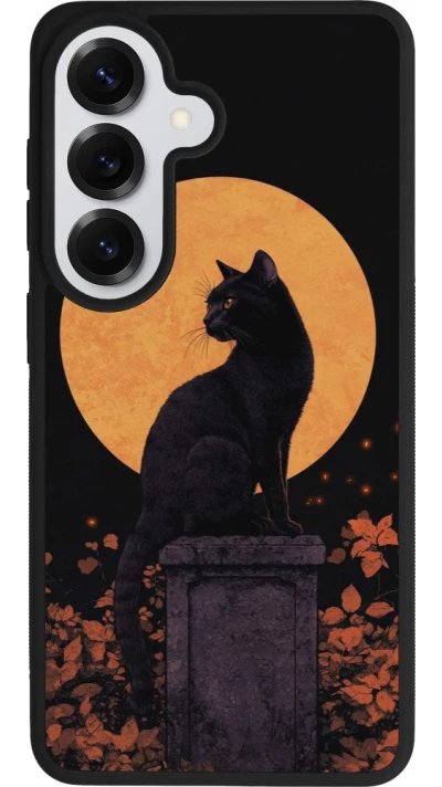 Samsung Galaxy S26 Case Hülle - Silikon schwarz Halloween 2026 Cat Art Nouveau