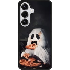 Samsung Galaxy S26 Case Hülle - Silikon schwarz Halloween 2026 Ghost eating pizza