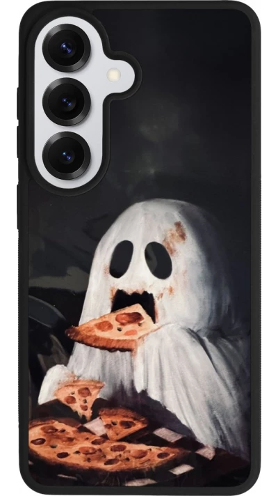 Samsung Galaxy S26 Case Hülle - Silikon schwarz Halloween 2026 Ghost eating pizza