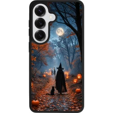 Samsung Galaxy S26 Case Hülle - Silikon schwarz Halloween 2026 Witch with a cat