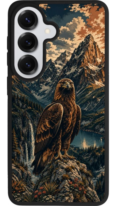 Samsung Galaxy S26 Case Hülle - Silikon schwarz Linocut Steinadler