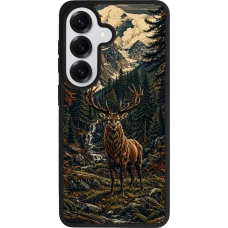 Samsung Galaxy S26 Case Hülle - Silikon schwarz Linocut Reh