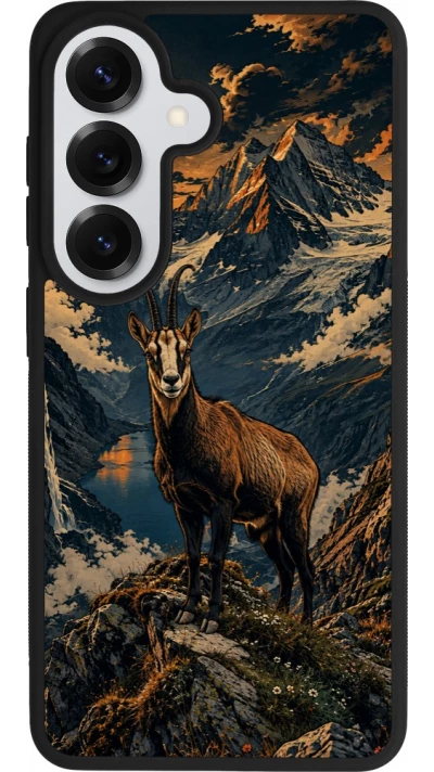 Samsung Galaxy S26 Case Hülle - Silikon schwarz Linocut Gämse