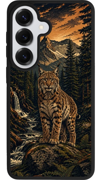 Samsung Galaxy S26 Case Hülle - Silikon schwarz Linocut Luchs
