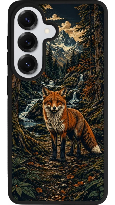 Samsung Galaxy S26 Case Hülle - Silikon schwarz Linocut Fuchs