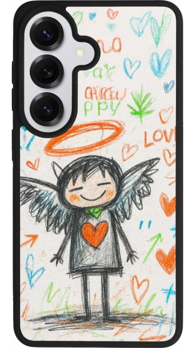 Coque Samsung Galaxy S26 - Silicone rigide noir Little Angel Sketch Love