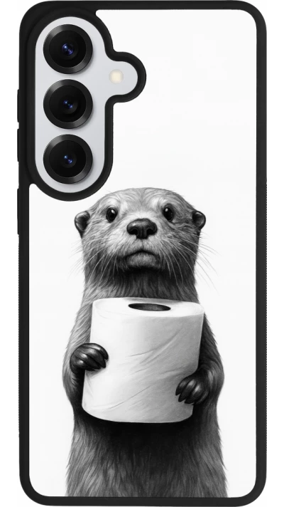 Coque Samsung Galaxy S26 - Silicone rigide noir Loutre papier de toilette