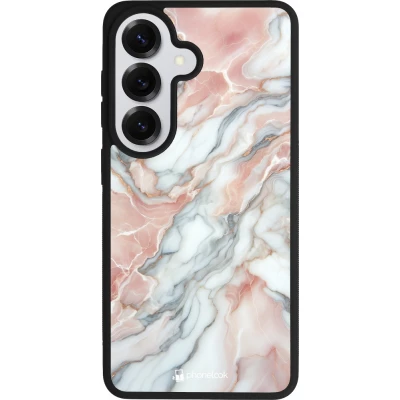 Samsung Galaxy S26 Case Hülle - Silikon schwarz Rosa Leuchtender Marmor