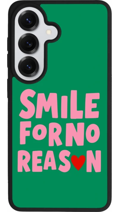 Coque Samsung Galaxy S26 - Silicone rigide noir Smile for no reason 2026