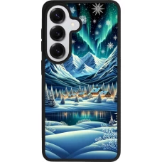 Coque Samsung Galaxy S26 - Silicone rigide noir Snowy Mountain Village Lake night