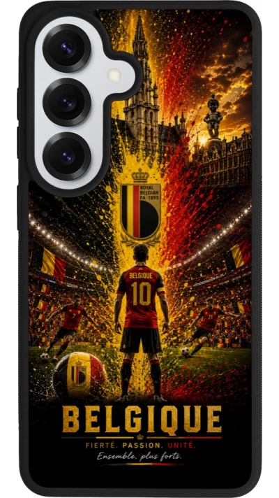 Coque Samsung Galaxy S26 - Silicone rigide noir Football Belgique splash 2026