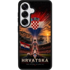 Coque Samsung Galaxy S26 - Silicone rigide noir Football Croatie splash 2026