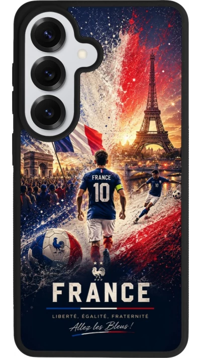 Coque Samsung Galaxy S26 - Silicone rigide noir Football France splash 2026