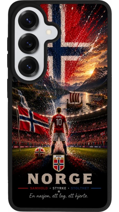 Coque Samsung Galaxy S26 - Silicone rigide noir Football Norvège splash 2026