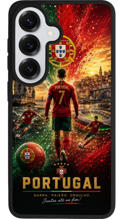 Coque Samsung Galaxy S26 - Silicone rigide noir Football Portugal splash 2026
