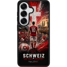 Coque Samsung Galaxy S26 - Silicone rigide noir Football Schweiz splash 2026