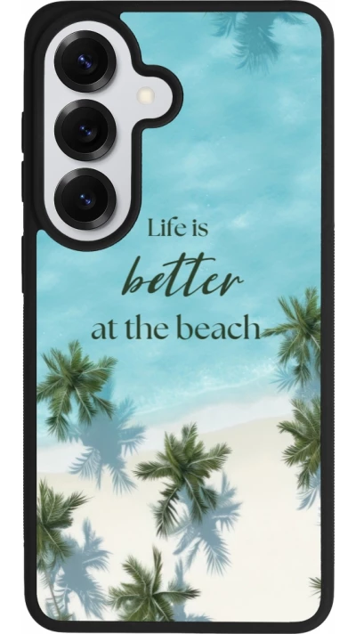 Coque Samsung Galaxy S26 - Silicone rigide noir Summer 2025 Life is better at the beach