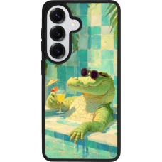 Samsung Galaxy S26 Case Hülle - Silikon schwarz Crocodile in the swimming pool Summer 2026