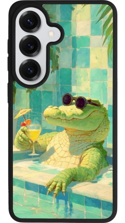 Samsung Galaxy S26 Case Hülle - Silikon schwarz Crocodile in the swimming pool Summer 2026