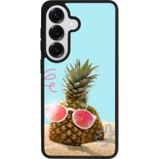 Samsung Galaxy S26 Case Hülle - Silikon schwarz Pineapple with glasses Summer 2026