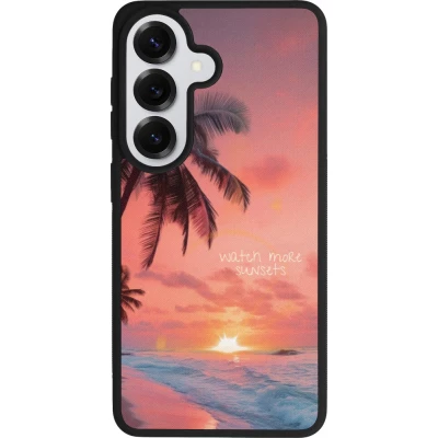 Coque Samsung Galaxy S26 - Silicone rigide noir Watch more sunsets Summer 2026