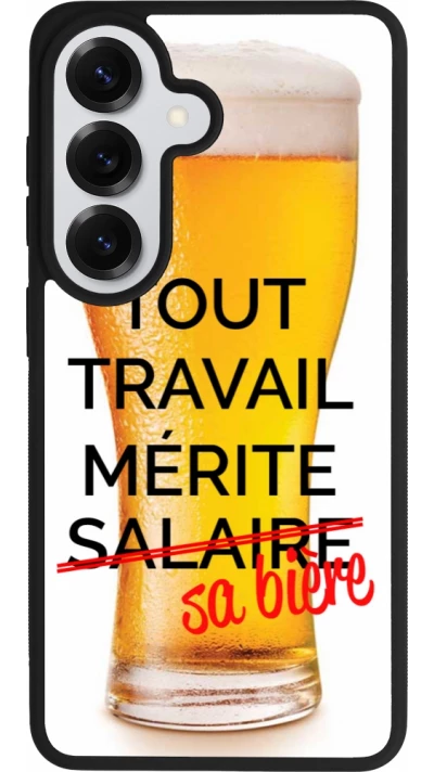 Coque Samsung Galaxy S26 - Silicone rigide noir Tout travail mérite sa bière