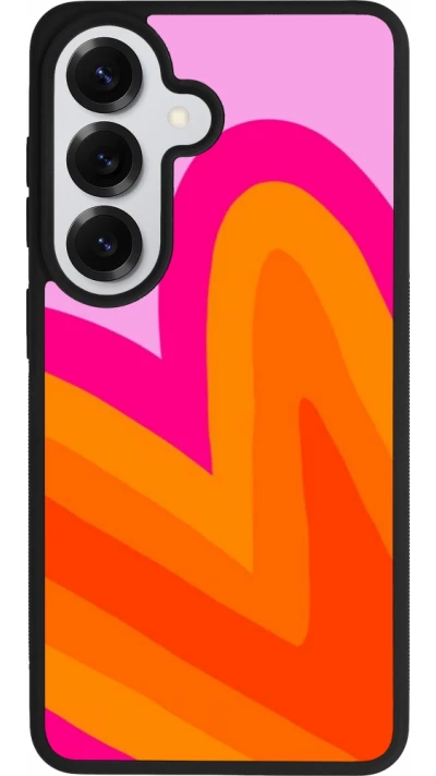 Coque Samsung Galaxy S26 - Silicone rigide noir Valentine 2024 heart gradient
