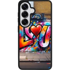 Coque Samsung Galaxy S26 - Silicone rigide noir Valentine 2025 Love U Tag