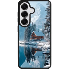 Coque Samsung Galaxy S26 - Silicone rigide noir Winter 25 Winter house forest day