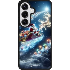 Coque Samsung Galaxy S26 - Silicone rigide noir Noël 2023 Père Noël enchanté
