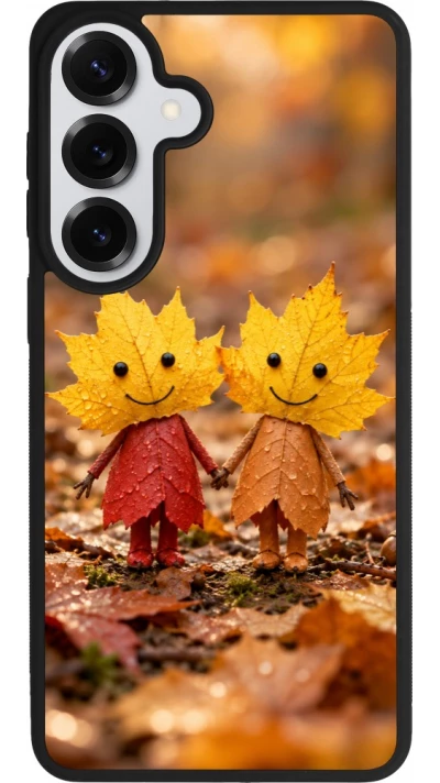 Coque Samsung Galaxy S26+ - Silicone rigide noir Autumn 26 Couple of leaves