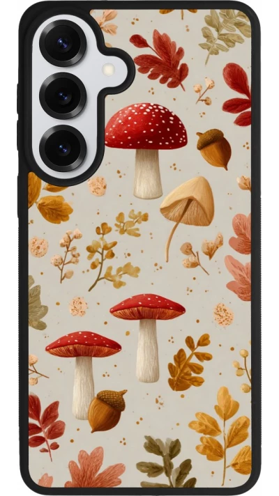 Coque Samsung Galaxy S26+ - Silicone rigide noir Autumn 26 Mushrooms and leaves