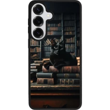 Samsung Galaxy S26+ Case Hülle - Silikon schwarz Katze Bücher dunkel
