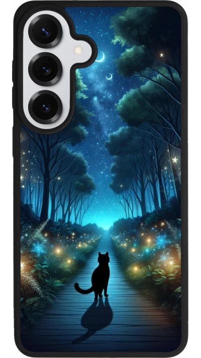 Samsung Galaxy S26+ Case Hülle - Silikon schwarz Schwarze Katze Spaziergang