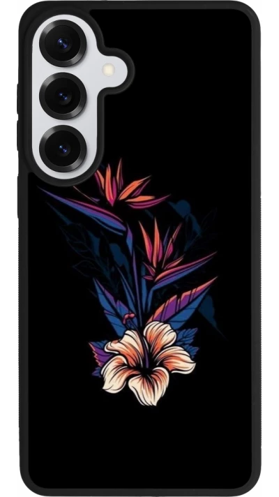 Coque Samsung Galaxy S26+ - Silicone rigide noir Dark Flowers