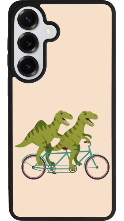 Coque Samsung Galaxy S26+ - Silicone rigide noir Dinosaurs on bikes 2026