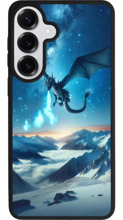 Coque Samsung Galaxy S26+ - Silicone rigide noir Dragon nocturne montagne