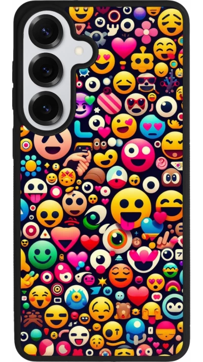 Coque Samsung Galaxy S26+ - Silicone rigide noir Emoji Mix Color