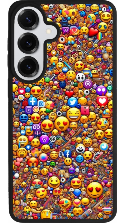 Coque Samsung Galaxy S26+ - Silicone rigide noir Emoji mixed