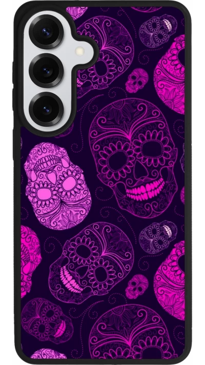 Coque Samsung Galaxy S26+ - Silicone rigide noir Halloween 2023 pink skulls