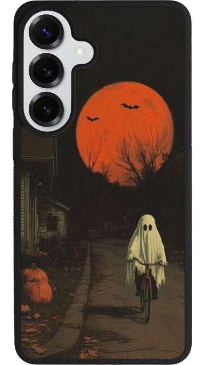 Coque Samsung Galaxy S26+ - Silicone rigide noir Halloween 2025 Ghost on a bicycle