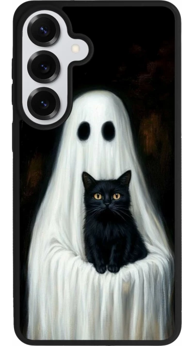Coque Samsung Galaxy S26+ - Silicone rigide noir Halloween 2025 Ghost with black cat