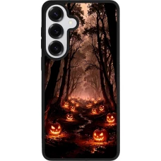 Coque Samsung Galaxy S26+ - Silicone rigide noir Halloween 2025 Road of Terrifying Pumpkins