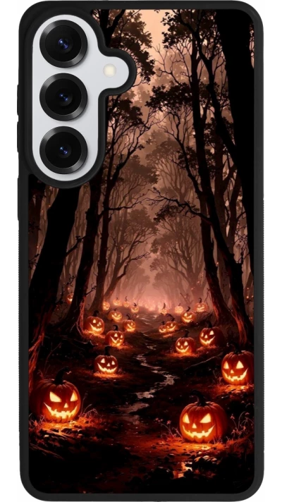 Coque Samsung Galaxy S26+ - Silicone rigide noir Halloween 2025 Road of Terrifying Pumpkins