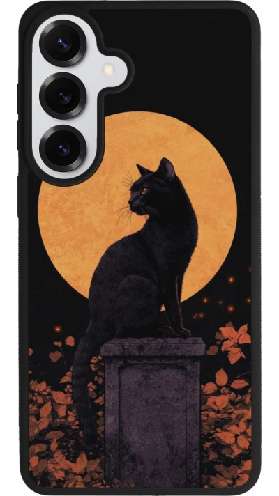 Samsung Galaxy S26+ Case Hülle - Silikon schwarz Halloween 2026 Cat Art Nouveau