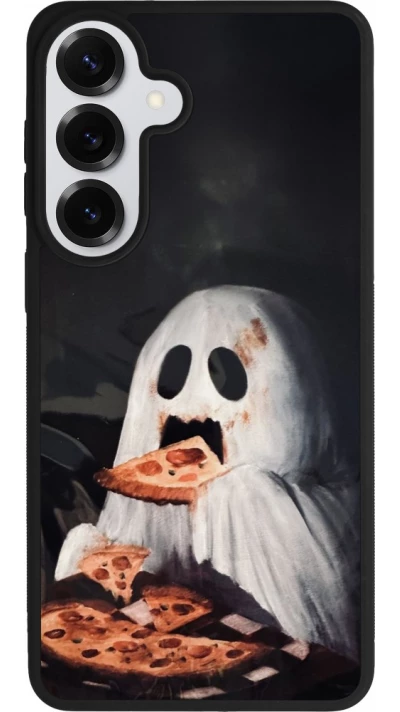 Samsung Galaxy S26+ Case Hülle - Silikon schwarz Halloween 2026 Ghost eating pizza