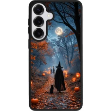 Samsung Galaxy S26+ Case Hülle - Silikon schwarz Halloween 2026 Witch with a cat
